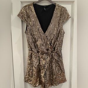 Forever 21 Gold Sequin Romper